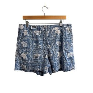 Reyn Spooner Womens Size 10 Blue Lahaina Sailor Hawaiian Pigment Print Shorts